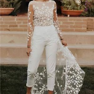 Bridal Jumpsuit with train